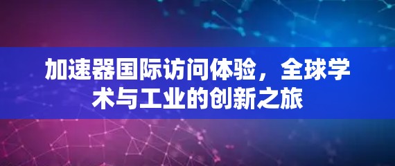 加速器国际访问体验，全球学术与工业的创新之旅