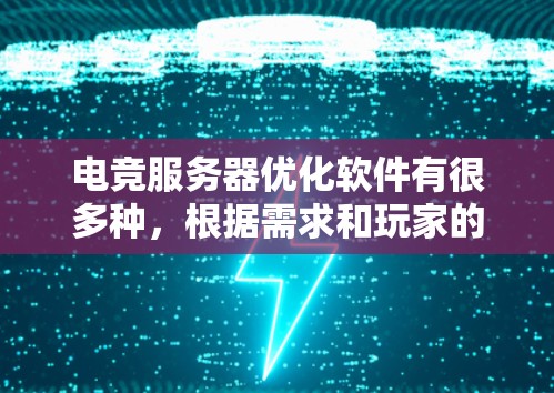电竞服务器优化软件有很多种，根据需求和玩家的水平选择合适的工具。以下是几种常见的电竞服务器优化软件及其特点