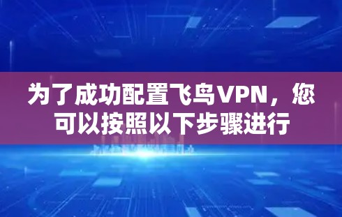 为了成功配置飞鸟VPN，您可以按照以下步骤进行